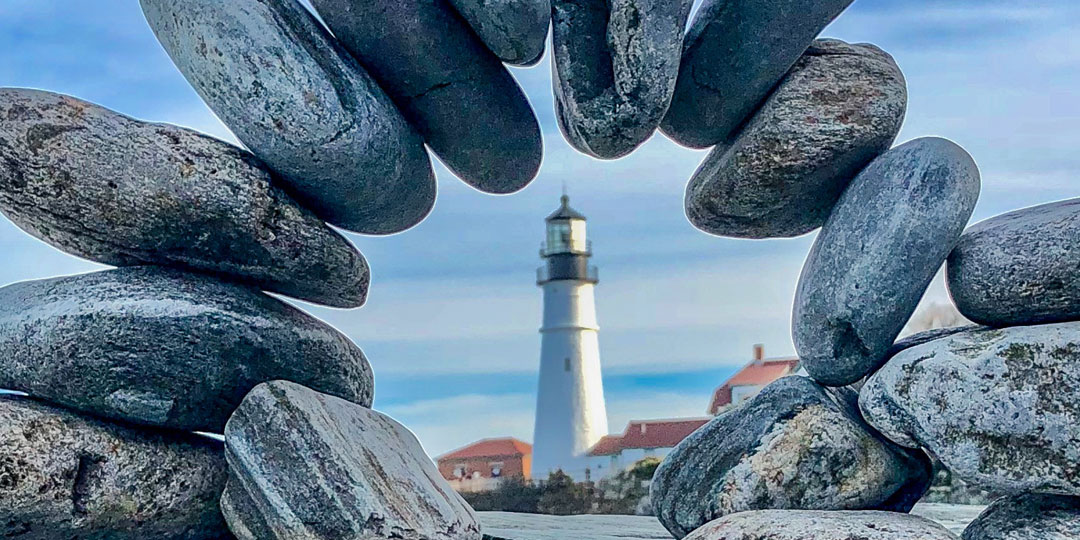 Lighthouse with rocks